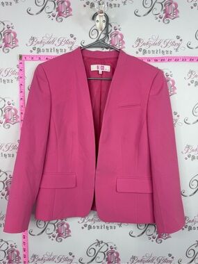 9 & Co. Blazer jacket coat pink bubblegum Women's Hot Pink Open-Front Blazer